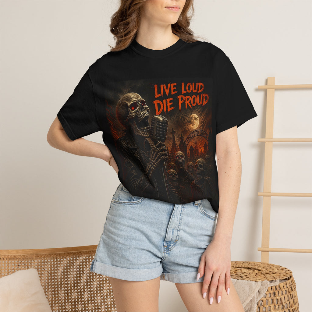 Live Loud Die Proud Skull Band T-Shirt