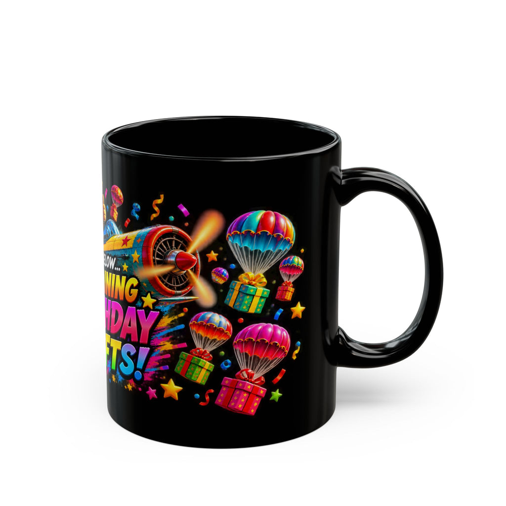 Birthday Gifts Mug — Colorful 'It's Raining Birthday Gifts!' Celebration Coffee Cup