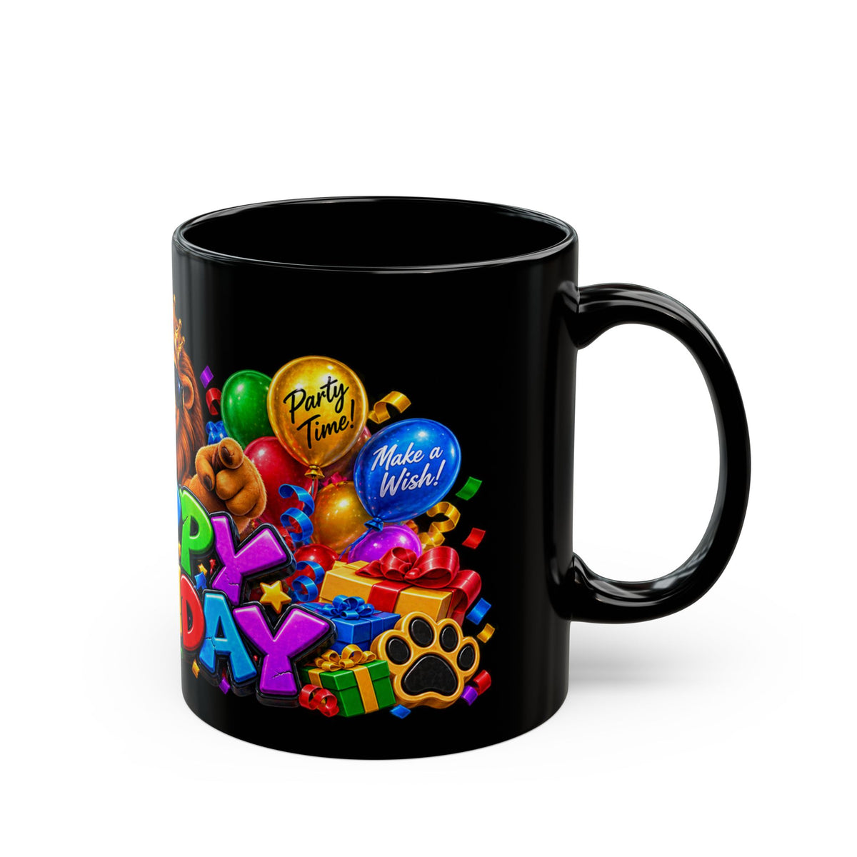 Lion Happy Birthday Mug – Bold 3D King of the Party Design