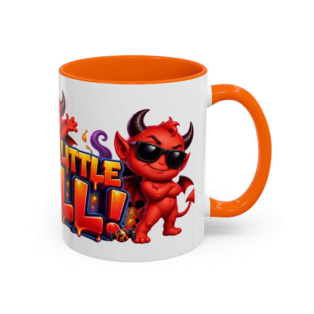 Raise a Little Hell Cute Devils Halloween White Mug