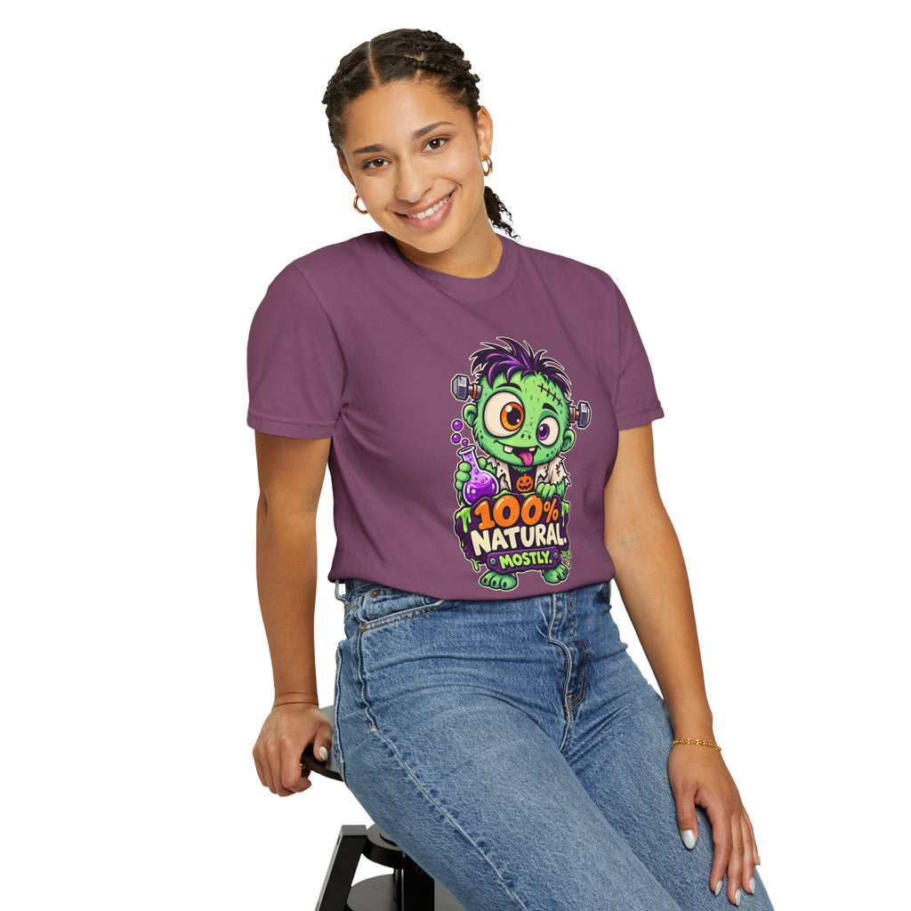 100% Natural. Mostly. – Cute Halloween Lab Monster T-Shirt