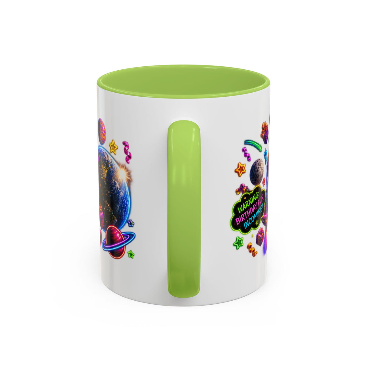 Birthday Galaxy Coffee Mug — "I Heard It's Your Birthday So I Brought The Party From Another Galaxy" Accent Mug