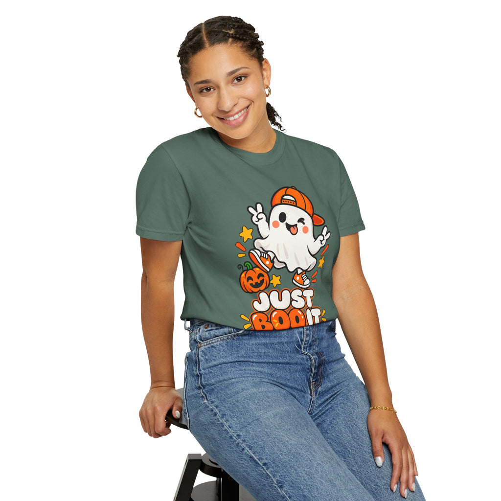 Just Boo It Halloween T-Shirt | Cute Skater Ghost Graphic Tee