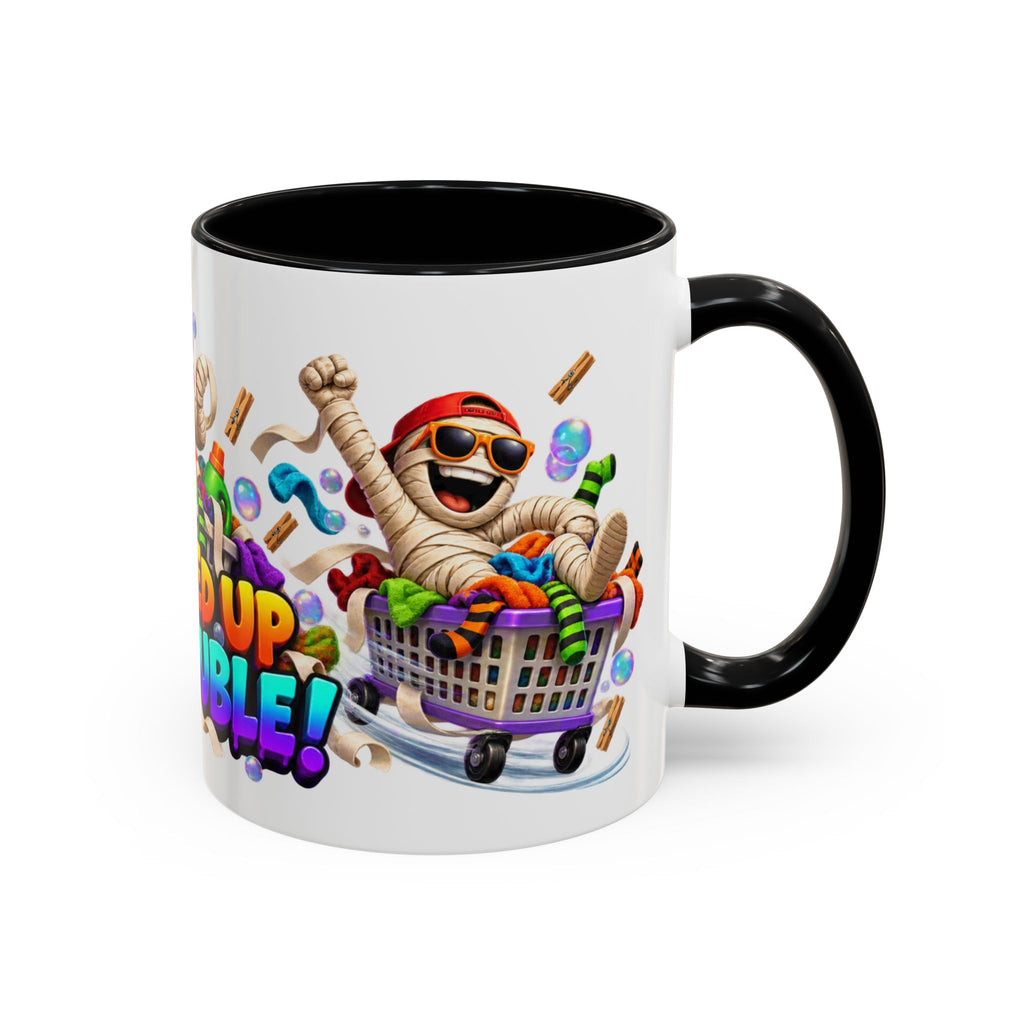 Wrapped Up in Trouble Mummy Halloween White Mug