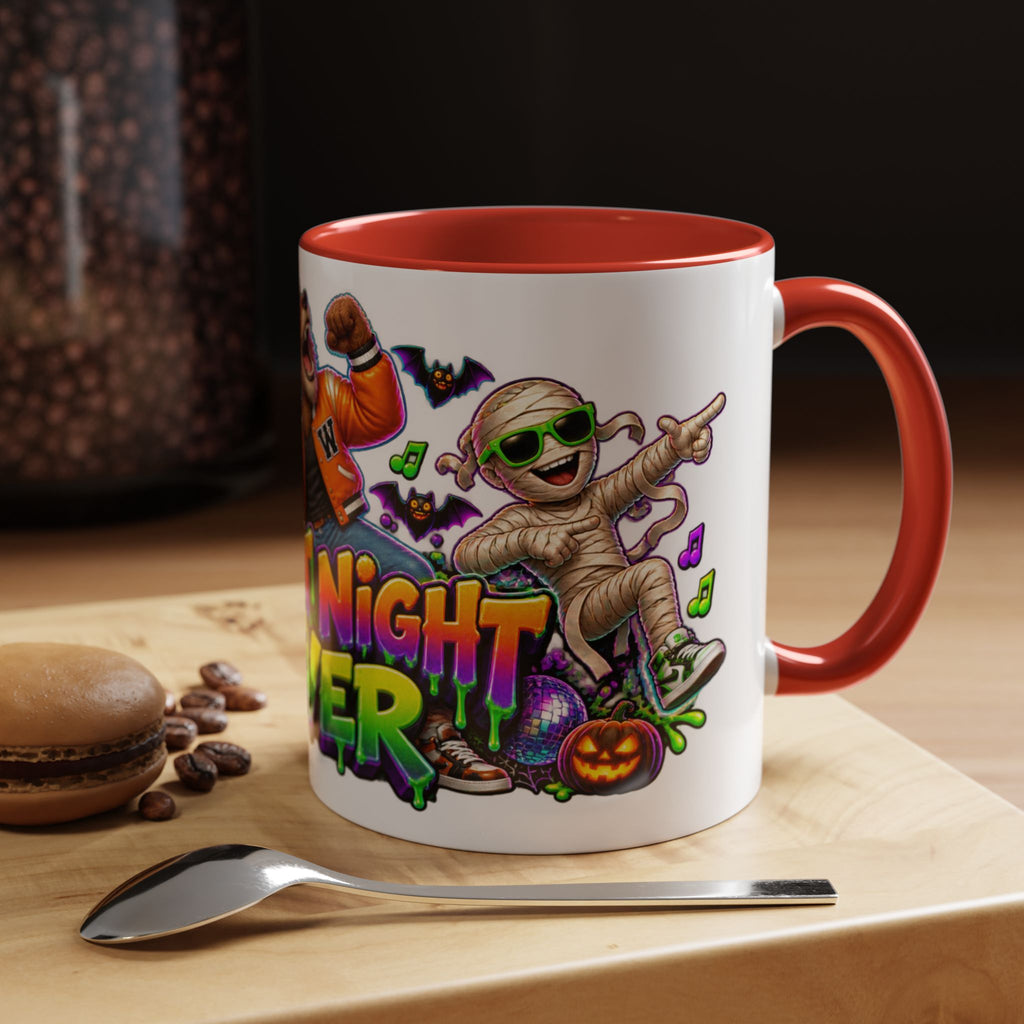 Fright Night Fever Dancing Monsters Halloween White Mug