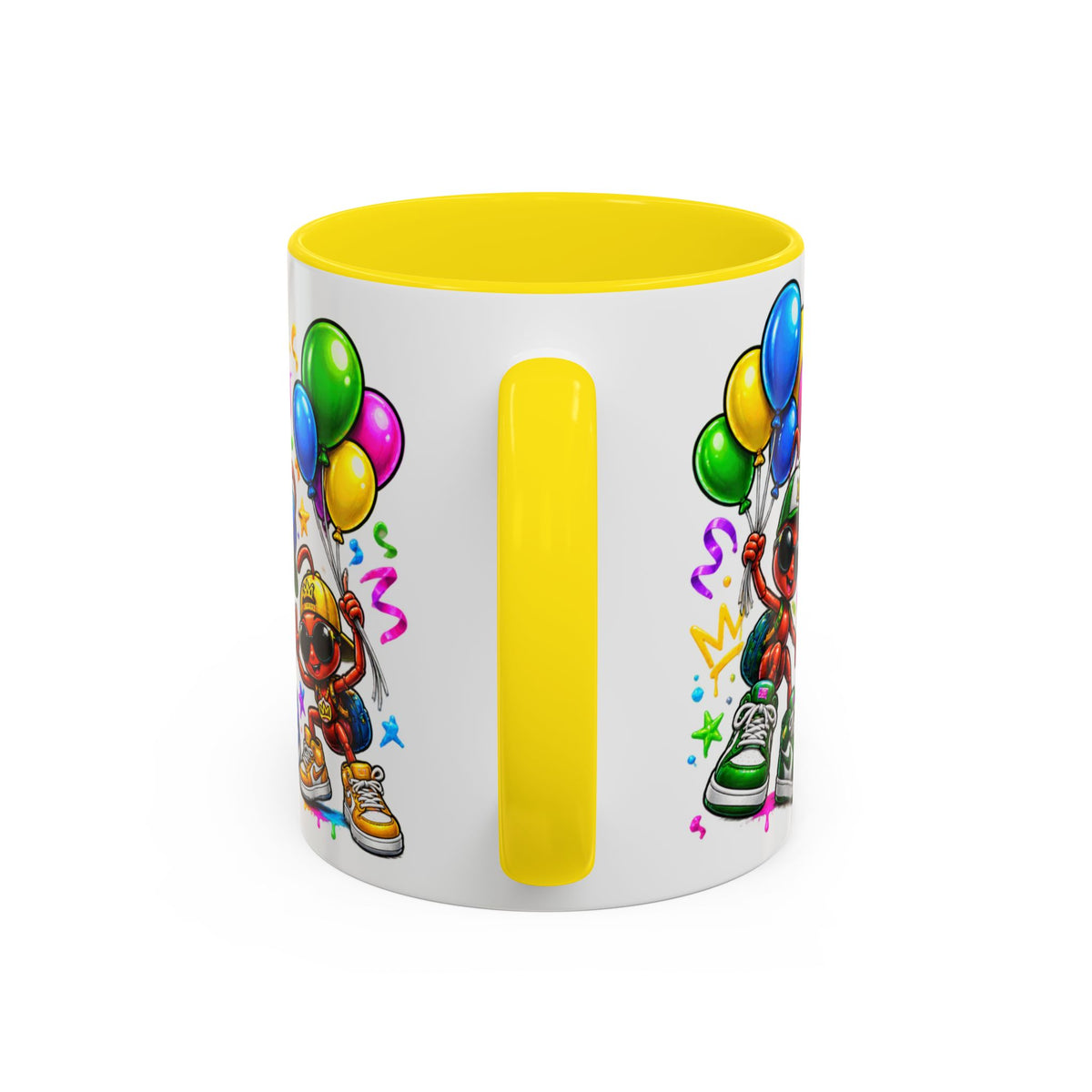 Happy Birthday Accent Coffee Mug - Colorful Graffiti Party Design (11 oz)