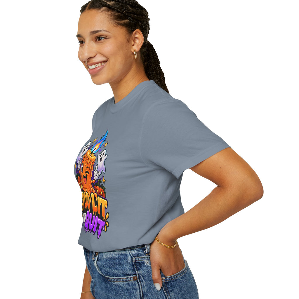 Too Lit to Quit – Funny Halloween Candle T-Shirt
