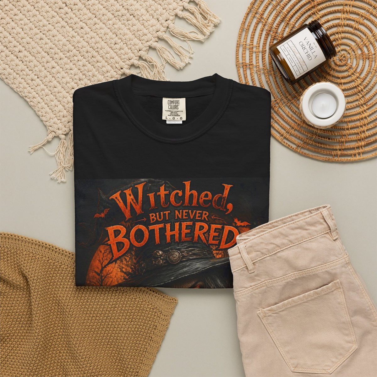 Witchy Coffee Halloween T-Shirt — "Witched But Never Bothered" Graphic Tee