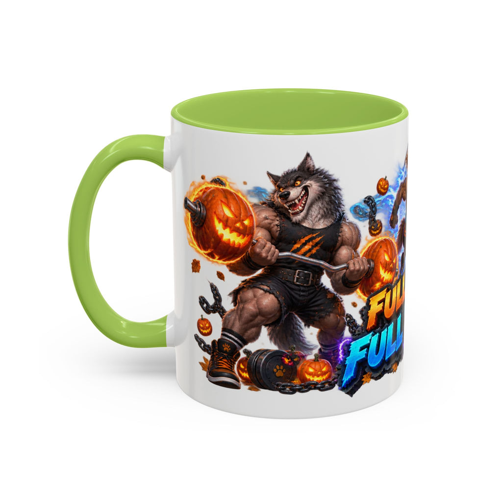Full Moon Full Power Werewolf Gym Halloween White Mug