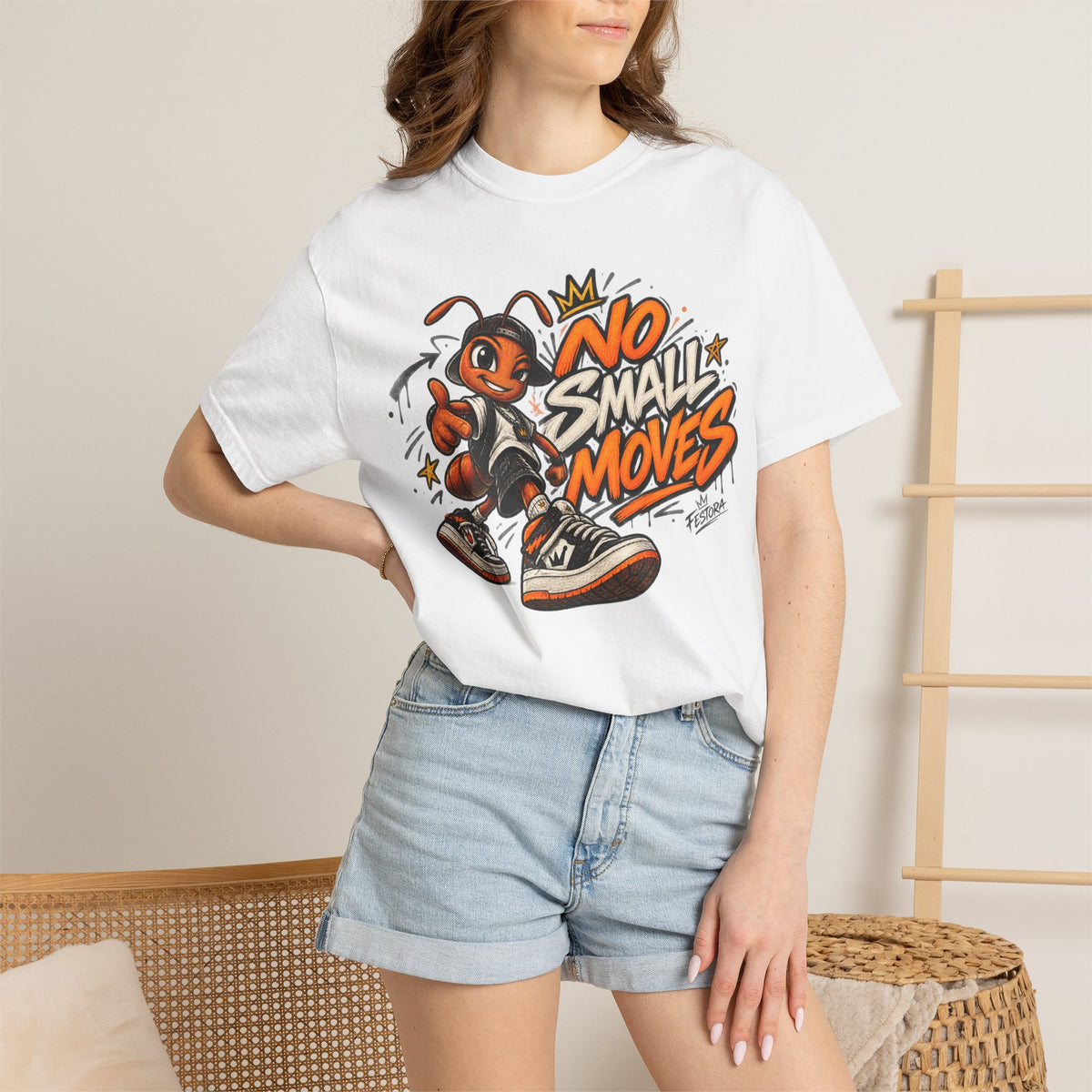 No Small Moves T-Shirt — Retro Sneaker Character Graphic Tee