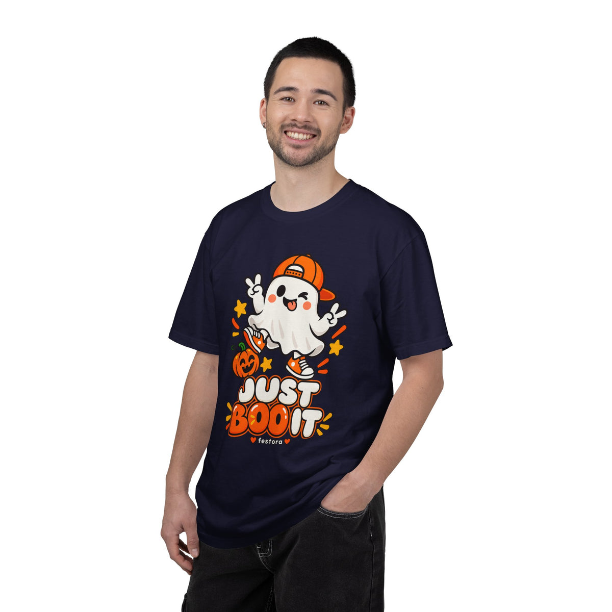 Just Boo It Halloween T-Shirt | Cute Skater Ghost Graphic Tee