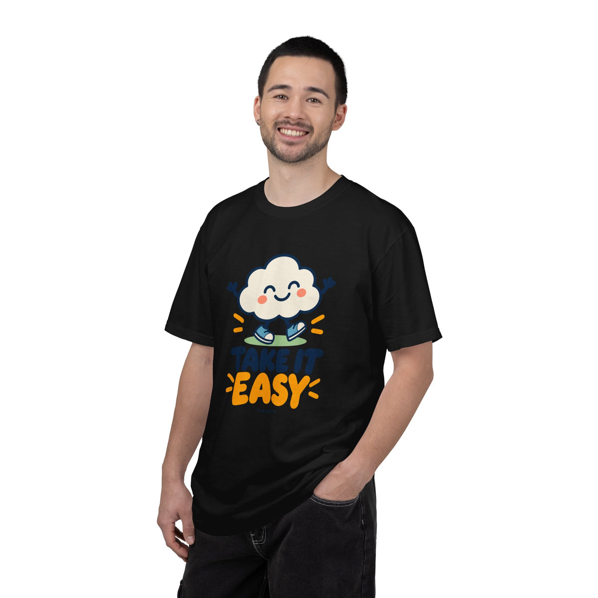 Take It Easy – Happy Cloud Graphic T-Shirt | Festora Everyday