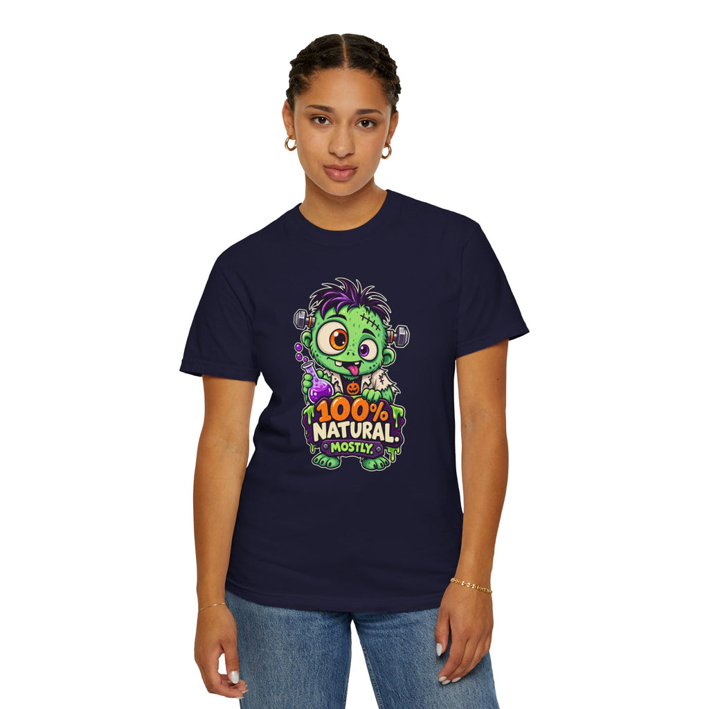 100% Natural. Mostly. – Cute Halloween Lab Monster T-Shirt