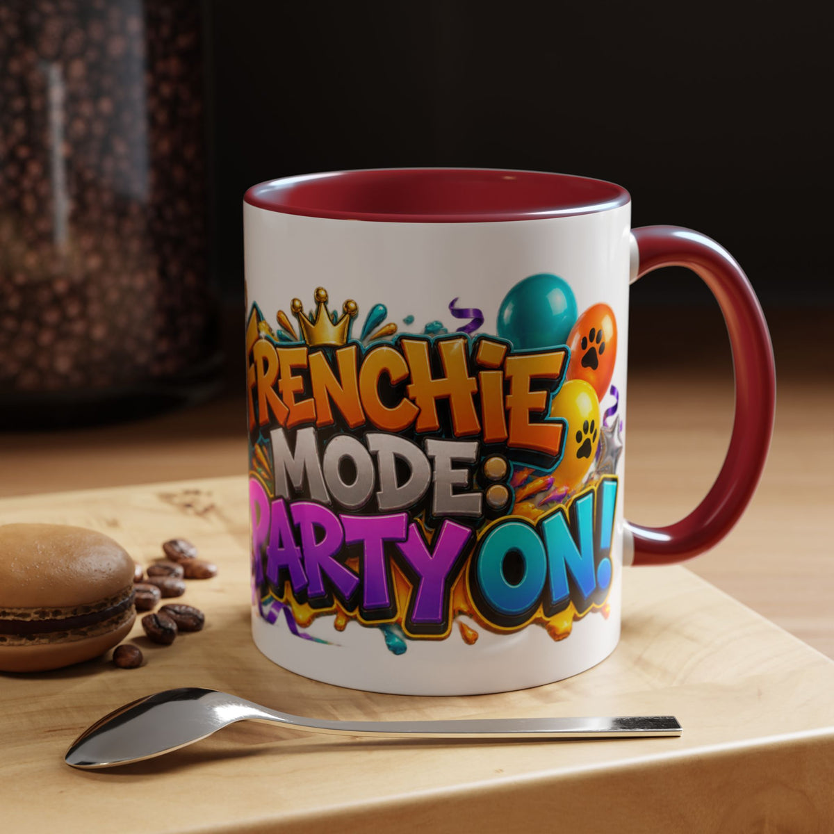 Frenchie Mode Party On French Bulldog Birthday White Mug
