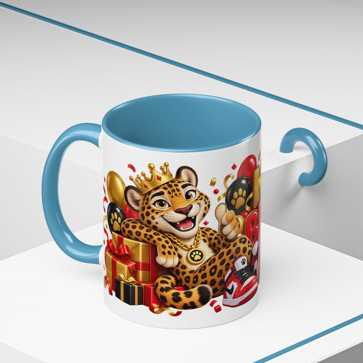 Title: Happy Birthday Jaguar Mug – Colorful 3D Birthday Gift – White Coffee Mug