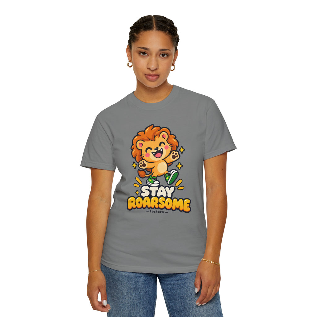Stay Roarsome – Cute Happy Lion Graphic T-Shirt