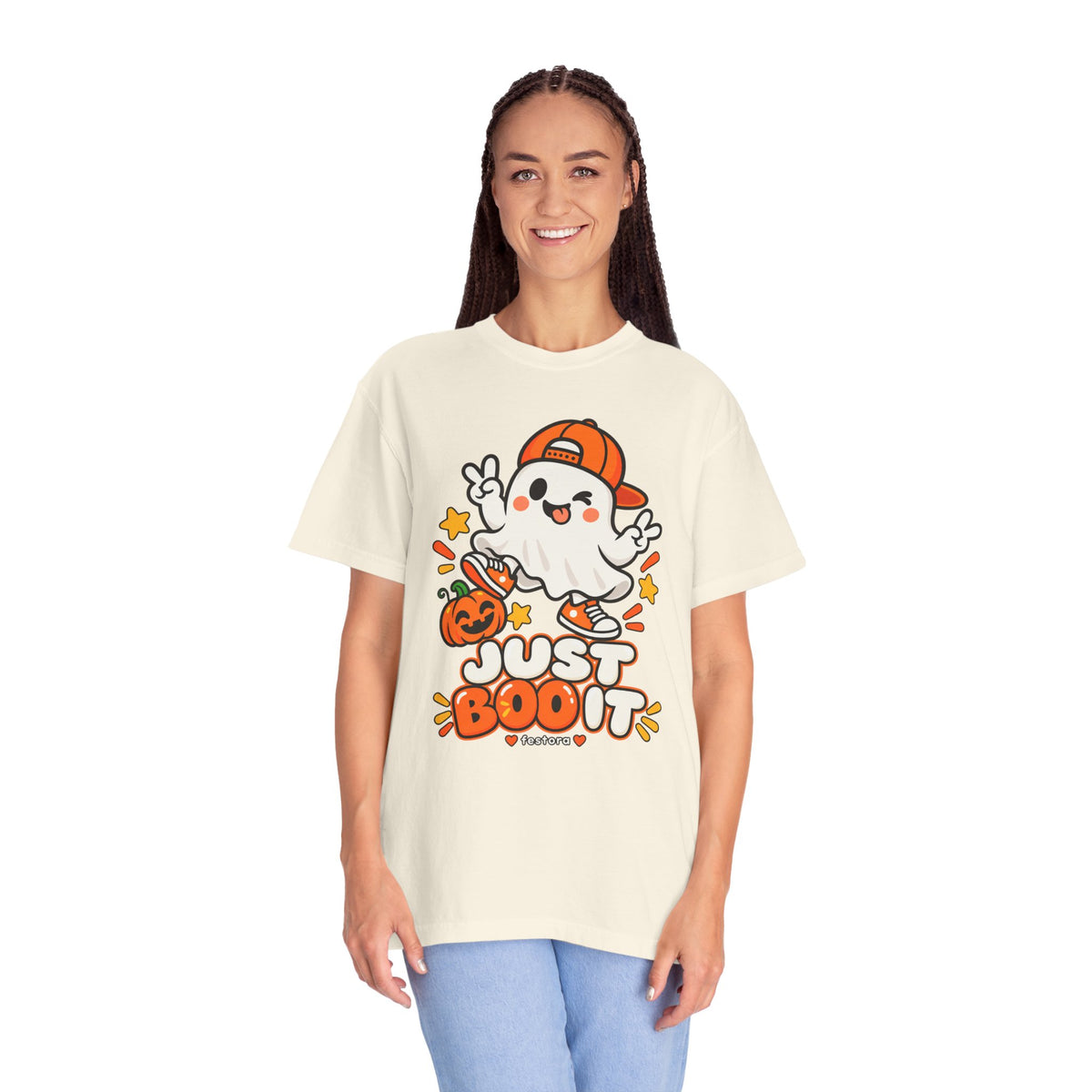 Just Boo It Halloween T-Shirt | Cute Skater Ghost Graphic Tee