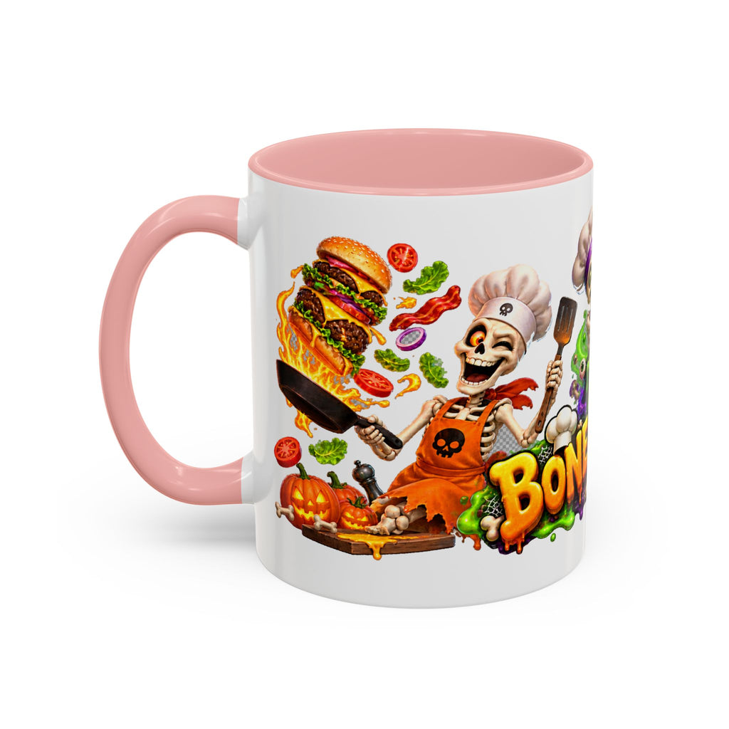 Bone Appetit Skeleton Chefs Halloween White Mug