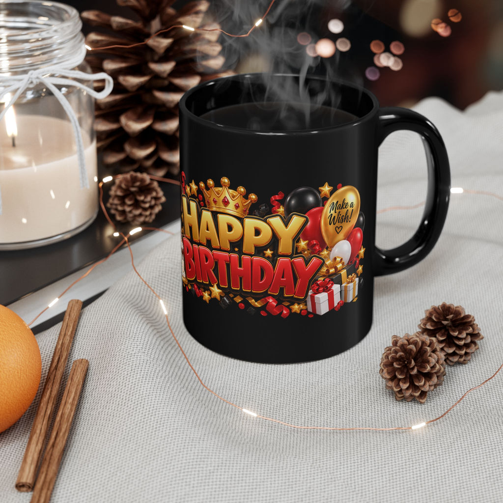 Happy Birthday Eagle Mug – Bold 3D Birthday Design – Black Coffee Mug