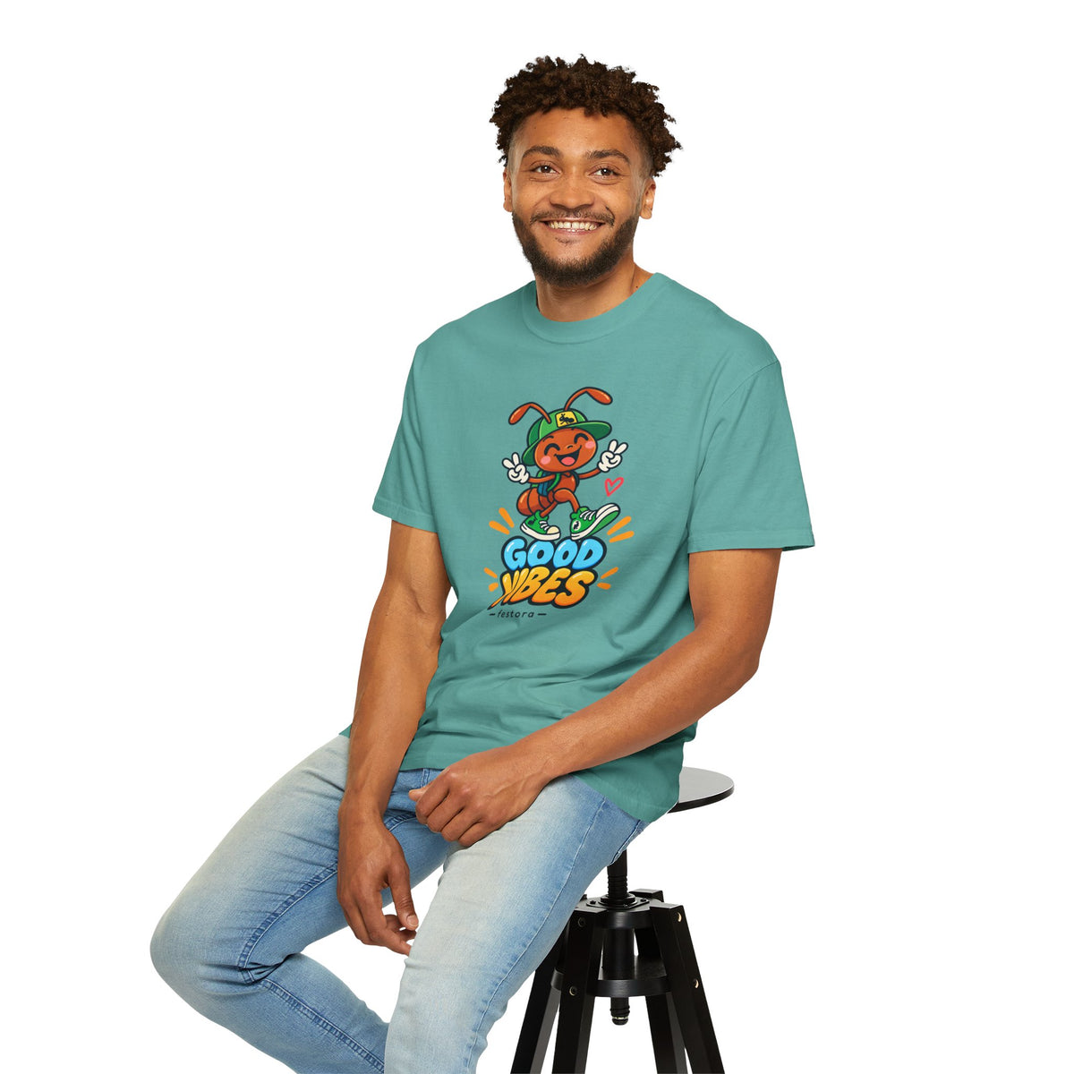 Good Vibes – Happy Ant Graphic T-Shirt