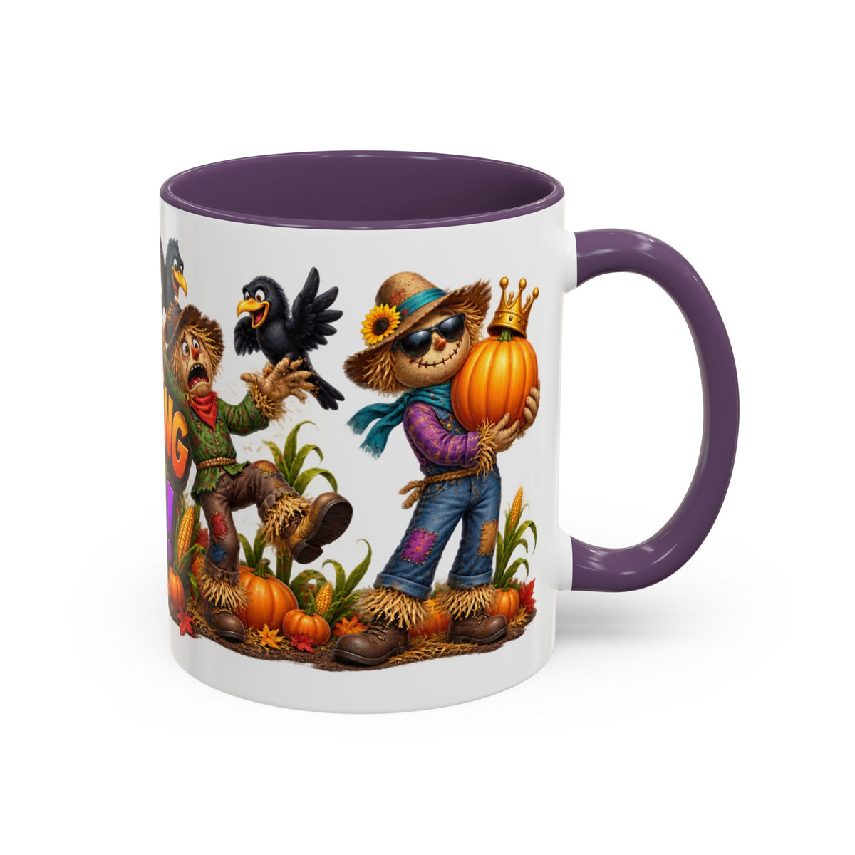Outstanding in Our Field Funny Scarecrow Halloween White Mug