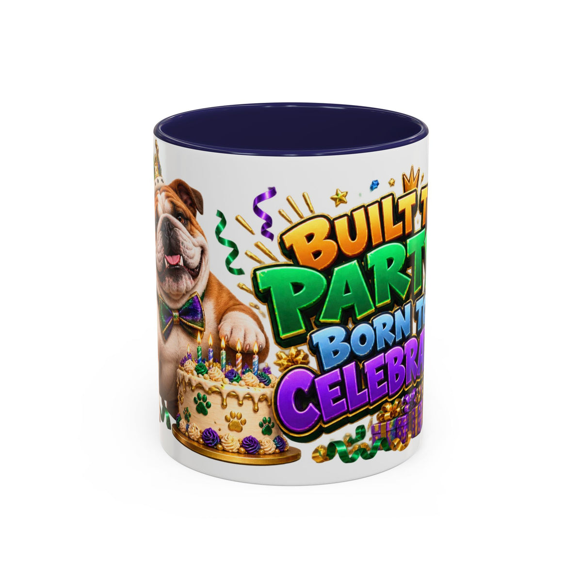 Built to Party English Bulldog Birthday White Mug