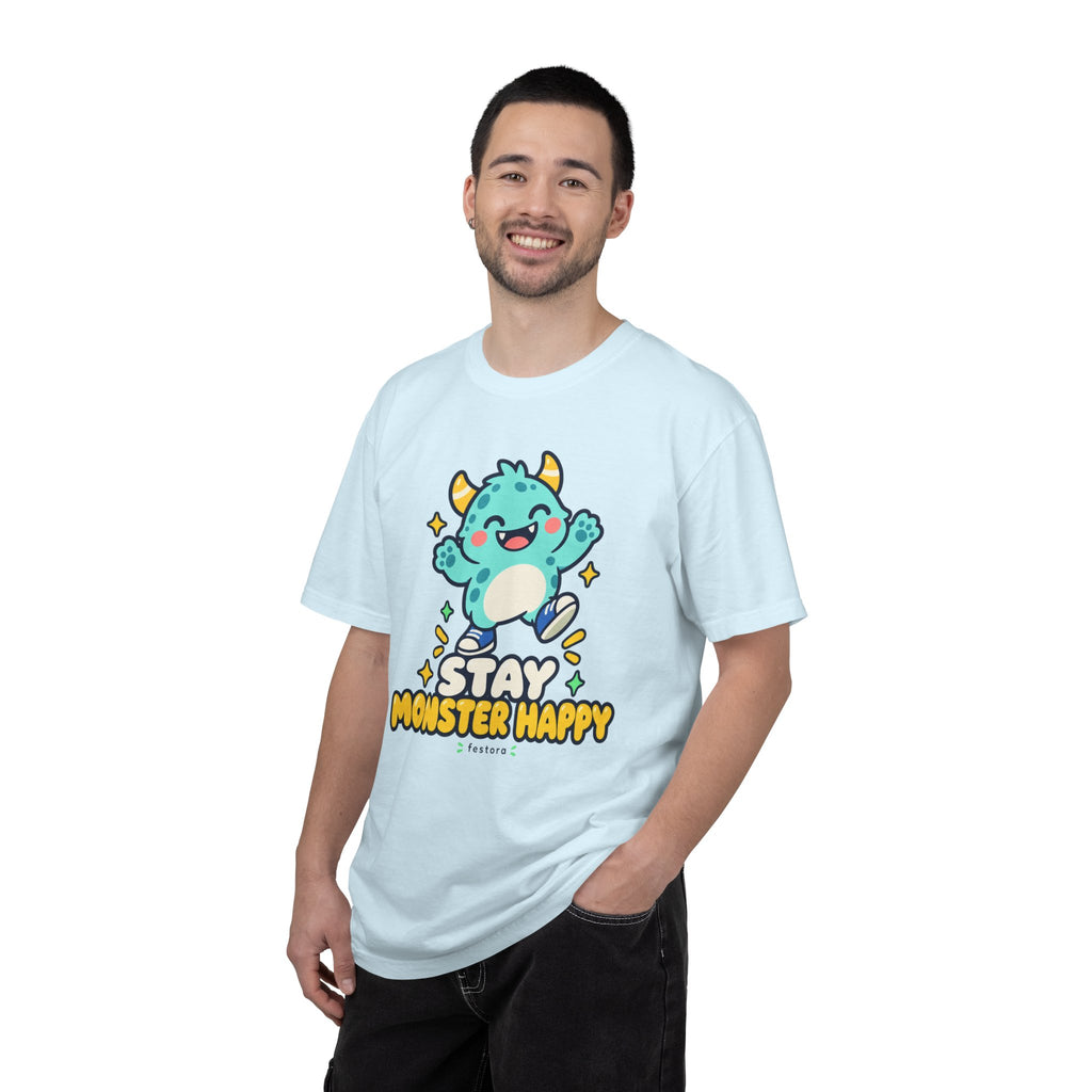 Stay Monster Happy – Cute Monster Graphic T-Shirt