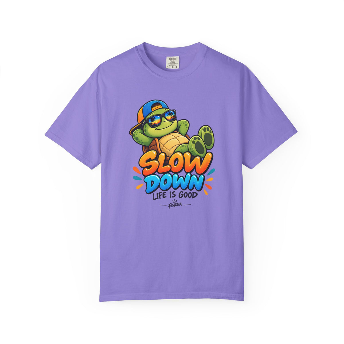 Slow Down, Life Is Good – Turtle Graphic T-Shirt | Festora Everyday