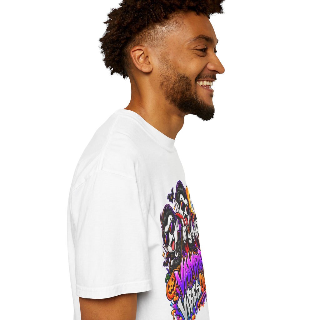 Neon Vampire Vibes Halloween Unisex Garment-Dyed T-Shirt Featuring a Cool Festora Vampire Crew
