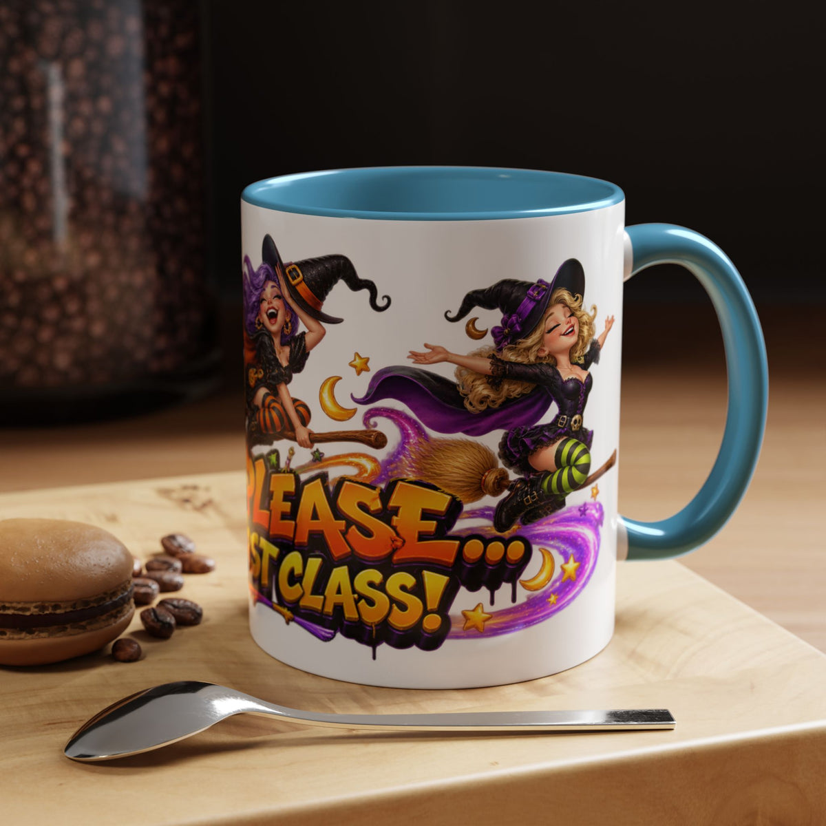 Witch Please I Fly First Class Halloween White Mug