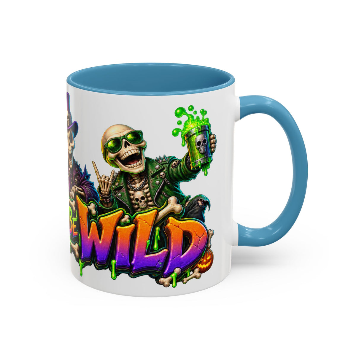 Bone to Be Wild Skeleton Crew Halloween White Mug