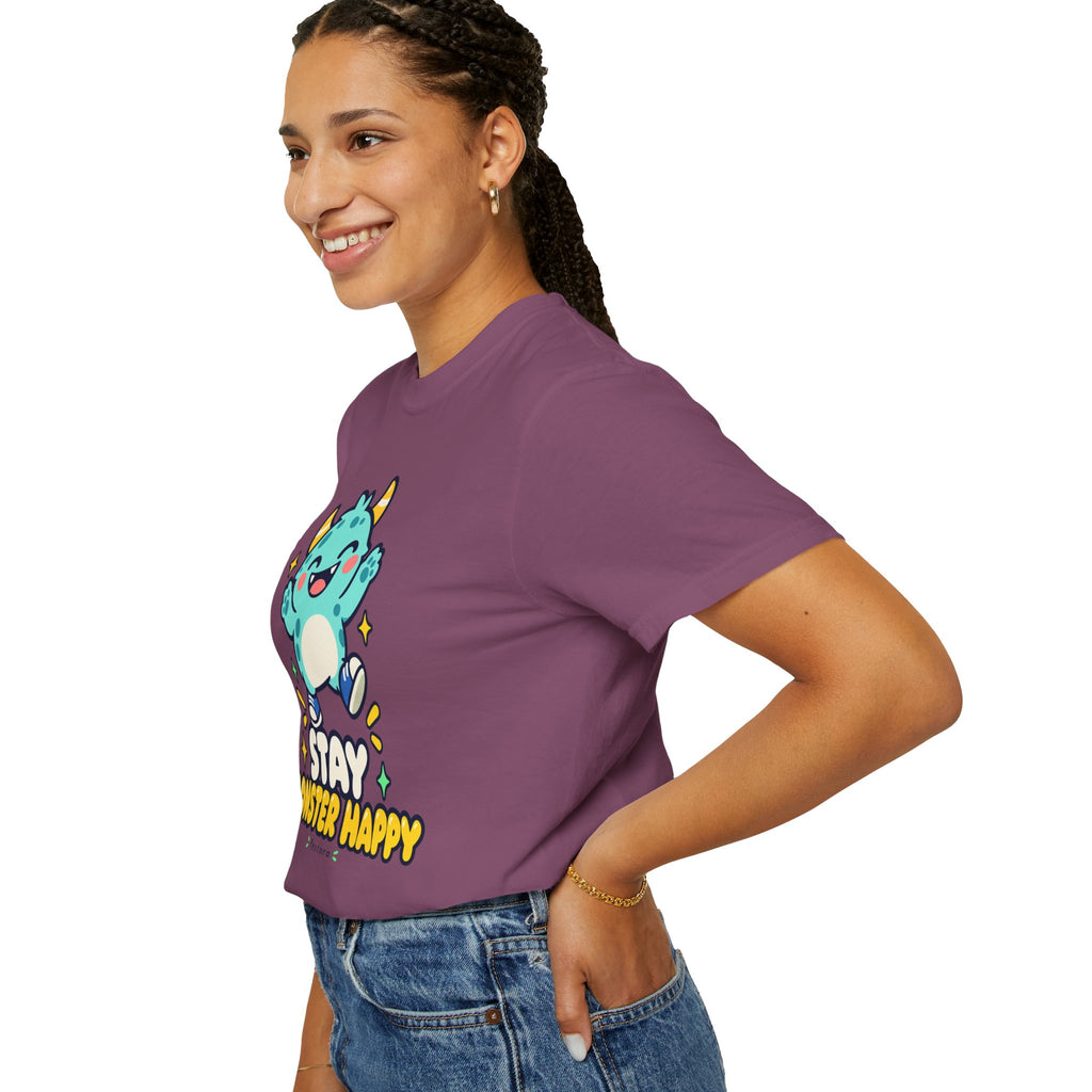 Stay Monster Happy – Cute Monster Graphic T-Shirt