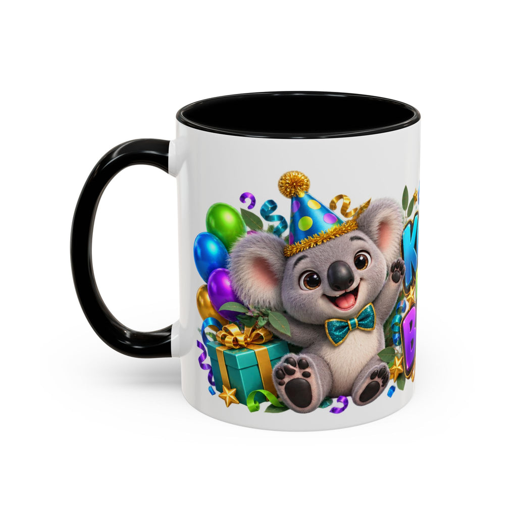 Koala-Fied for a Great Birthday White Mug – Cute Koala Birthday Cup, Colorful Fun Party Gift