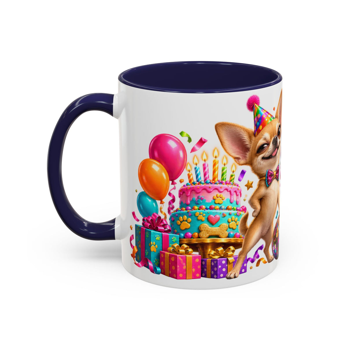 Small Dog Big Birthday Energy Chihuahua White Mug