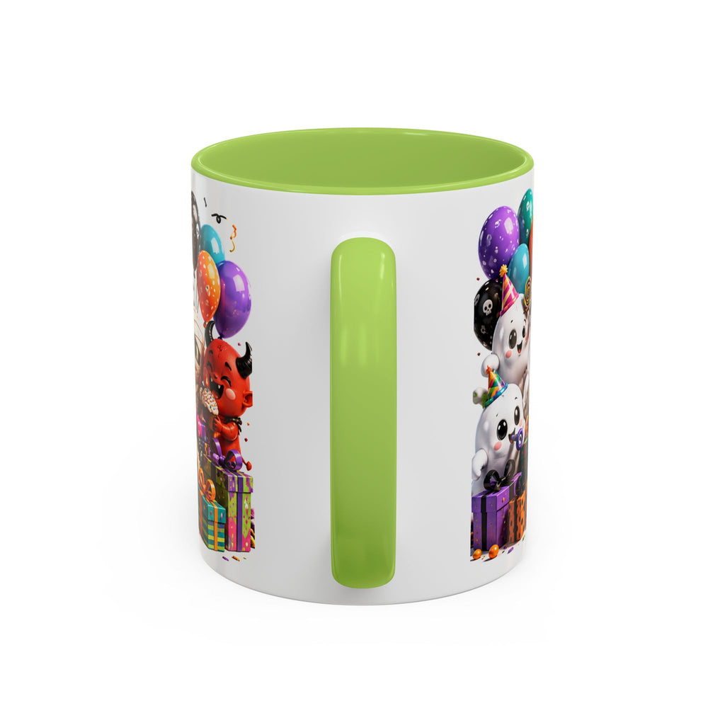 Happy Birthday Accent Coffee Mug — Colorful 3D Birthday Party Design (11/15oz)