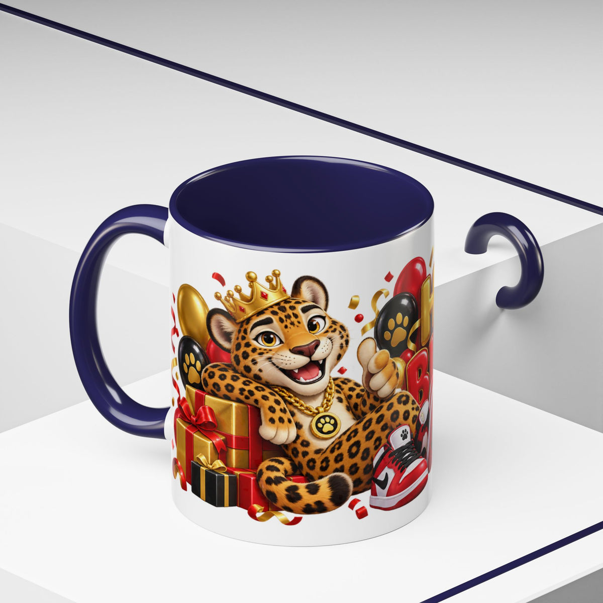 Title: Happy Birthday Jaguar Mug – Colorful 3D Birthday Gift – White Coffee Mug