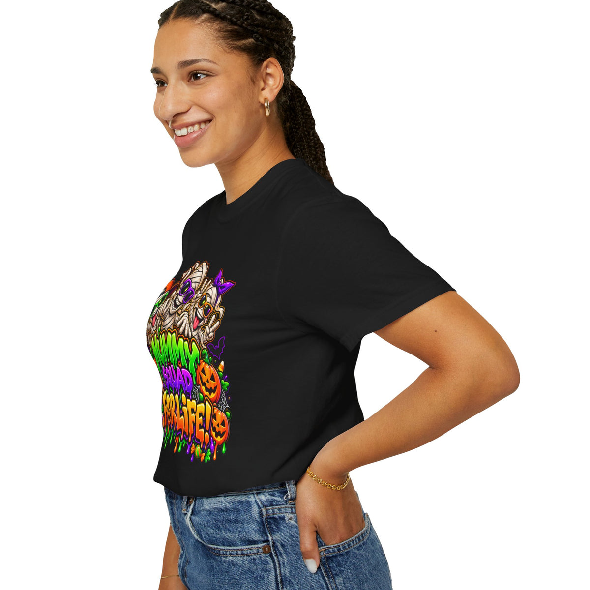 Mummy Squad For Life Halloween T-Shirt – Funny Colorful Mummy Graphic Tee