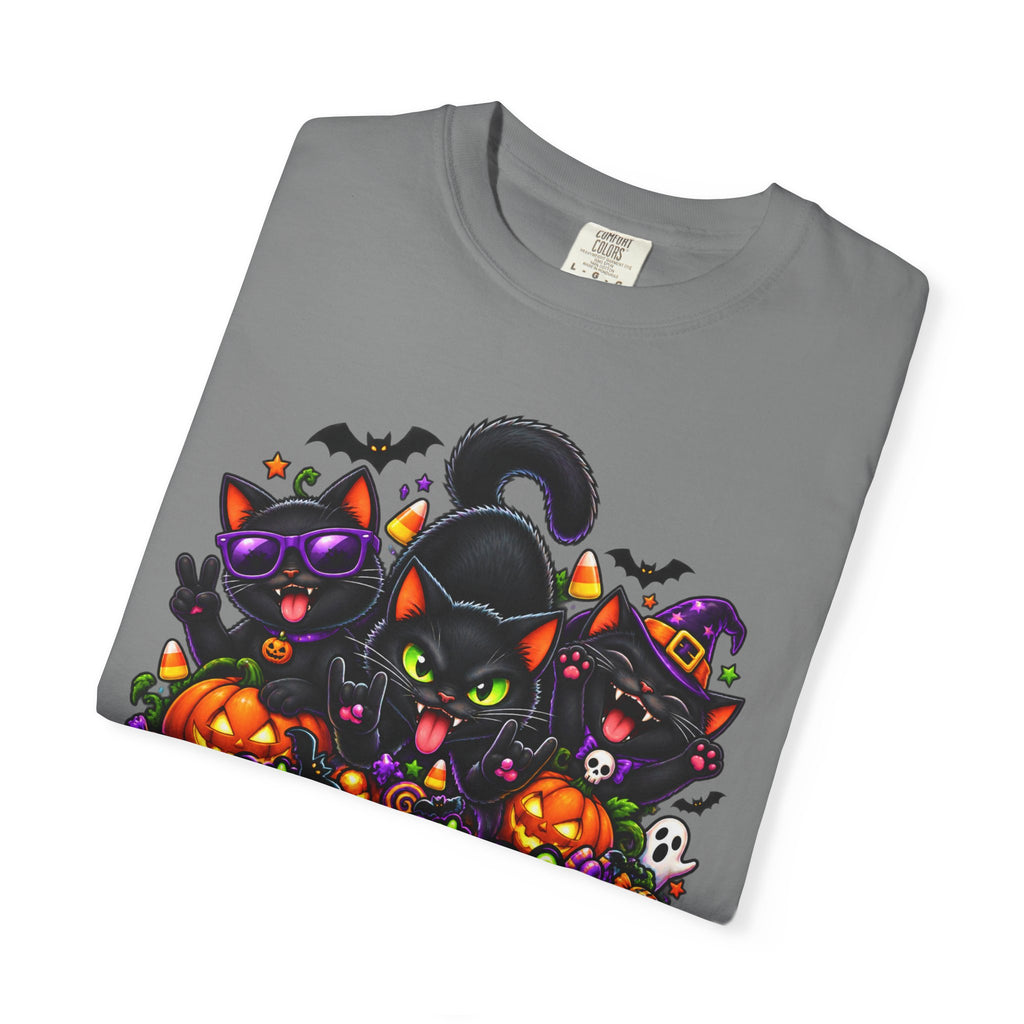 Midnight Mischief Halloween T-Shirt – Funny Black Cat Graphic Tee