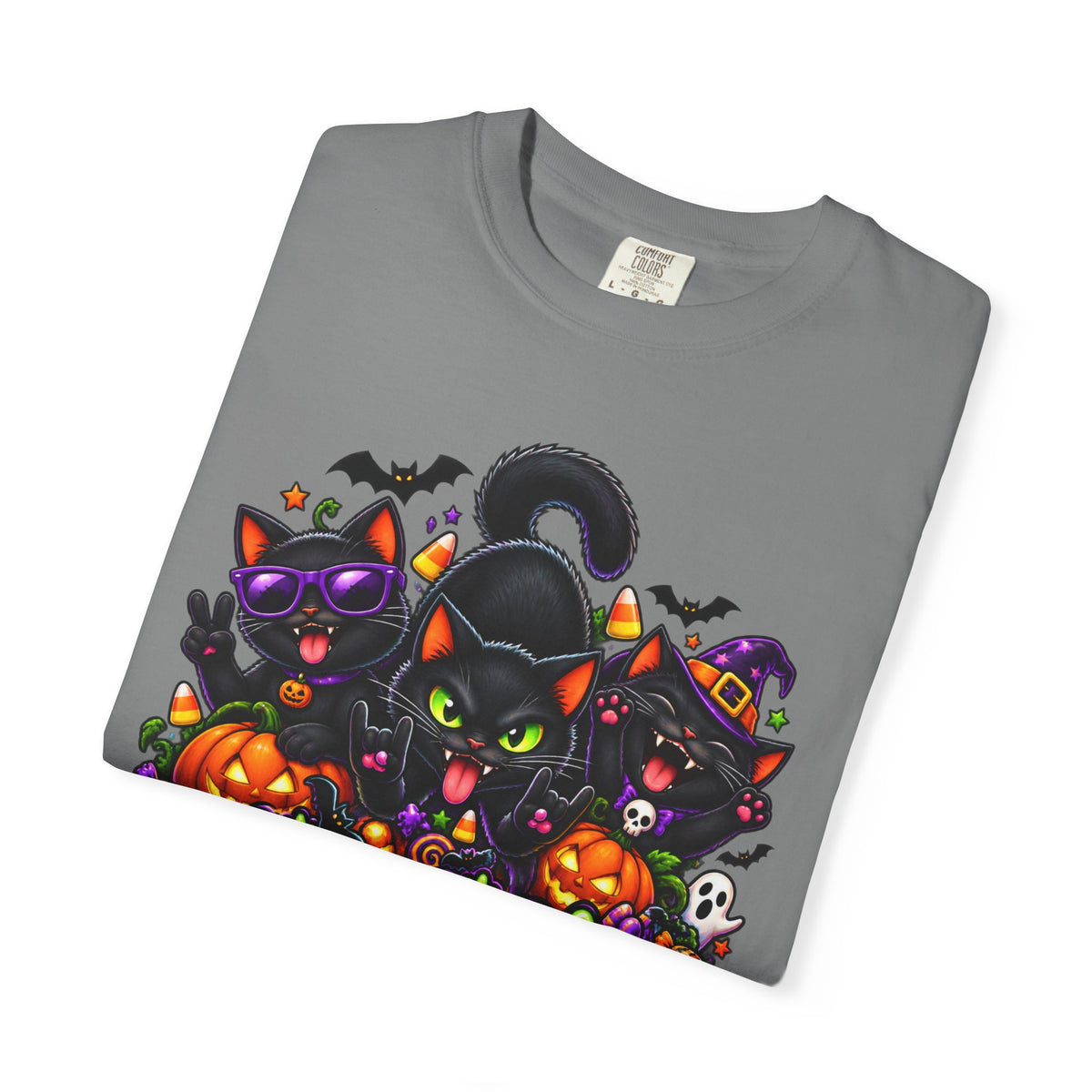 Midnight Mischief Halloween T-Shirt – Funny Black Cat Graphic Tee