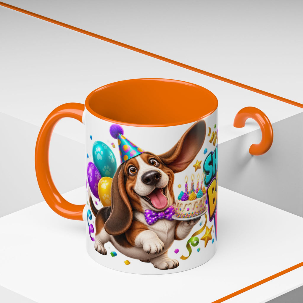 Short Legs Big Birthday Energy Basset Hound White Mug