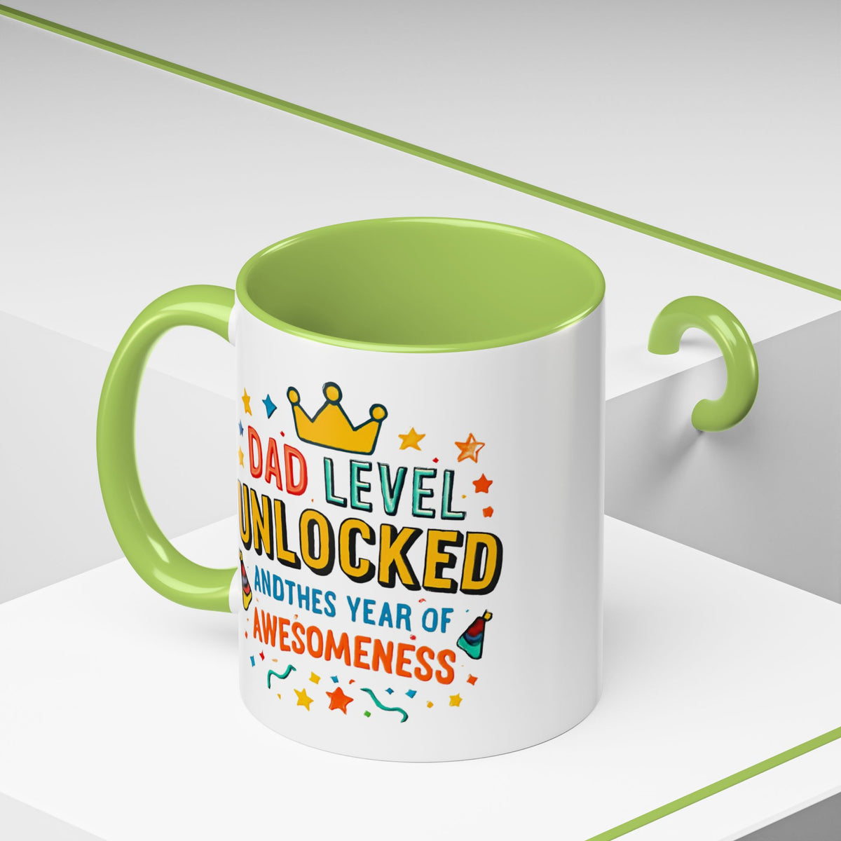 Dad Level Unlocked Coffee Mug – Funny Father’s Day 11/15oz Accent Mug