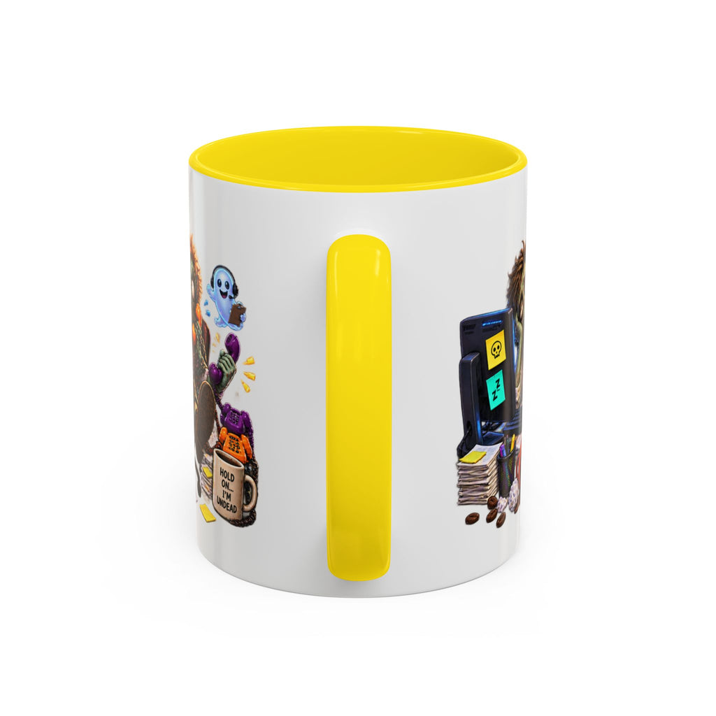 Dead Tired Still Working Zombie Office Halloween White Mug