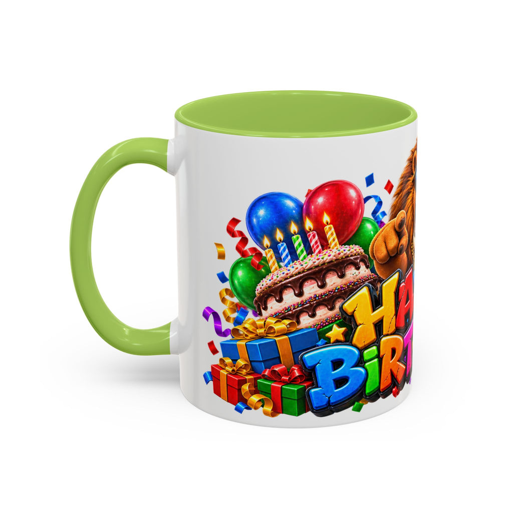 Lion Happy Birthday Mug – Colorful 3D King Celebration Design