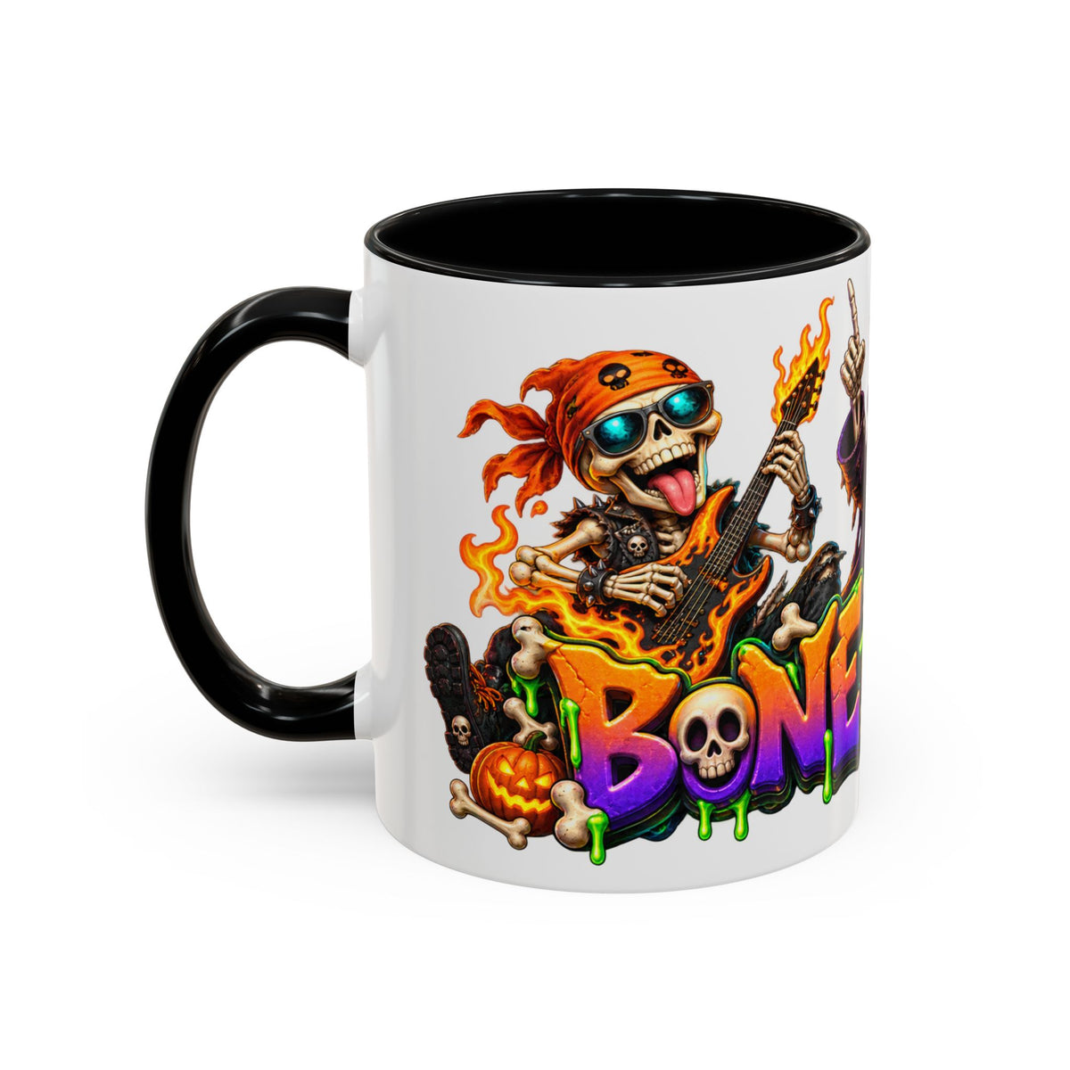 Bone to Be Wild Skeleton Crew Halloween White Mug