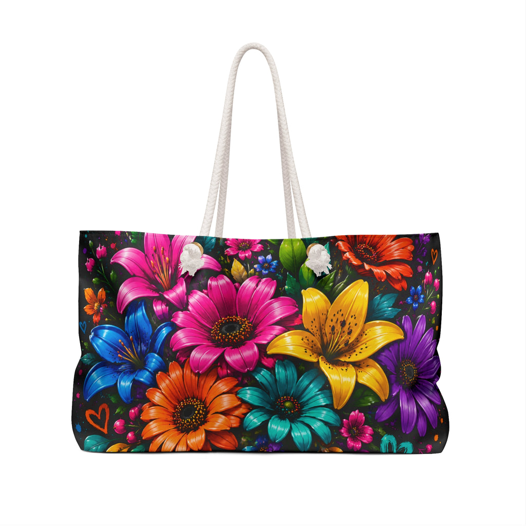 Colorful Floral Weekender Bag – Bright Bouquet Travel Tote