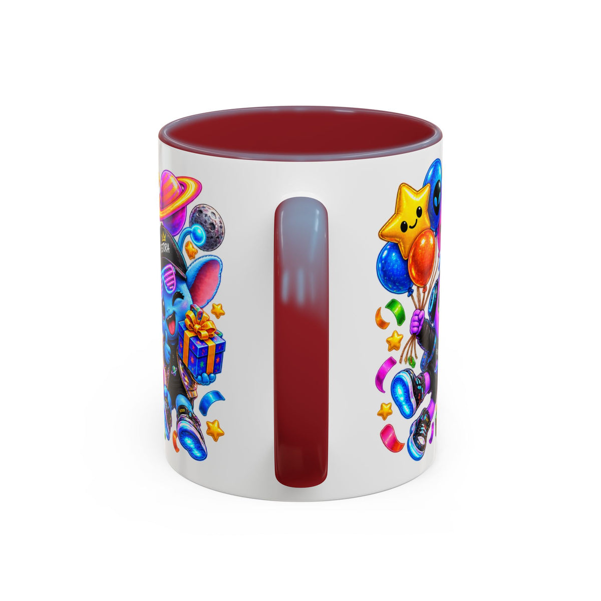 Happy Birthday Out of This World Accent Mug — Cute Alien Space Birthday Coffee Cup (11oz)