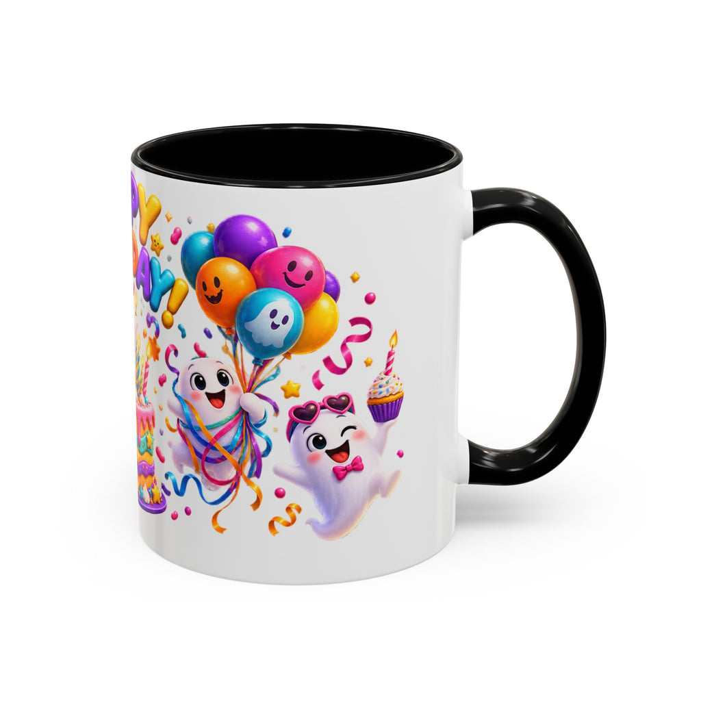Happy Birthday Accent Coffee Mug - Colorful Celebration Mug (11oz, 15oz)