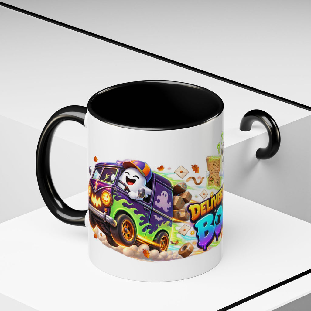Delivering the Boos Ghost Delivery Halloween White Mug