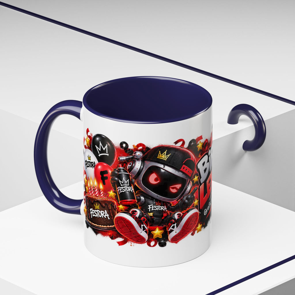 Festora Grafx Birthday Mug – Birthday Level Up Robot Coffee Cup