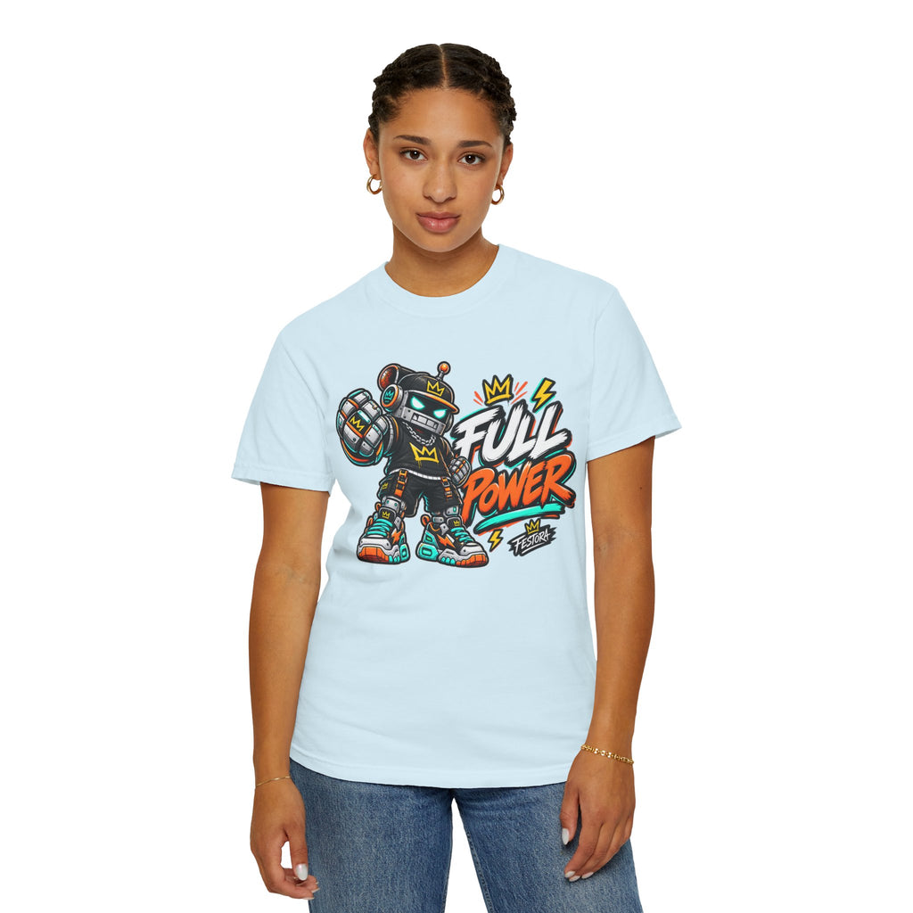 Full Power Robot Graphic T-Shirt — Retro Streetwear Tee